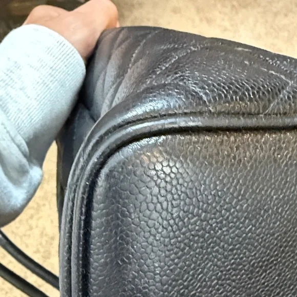 CHANEL Black Quilted Tote with Gold Accent w/COA - Picture 7 of 14